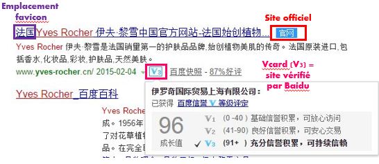 Yves Rocher Baidu, annonce payante.
