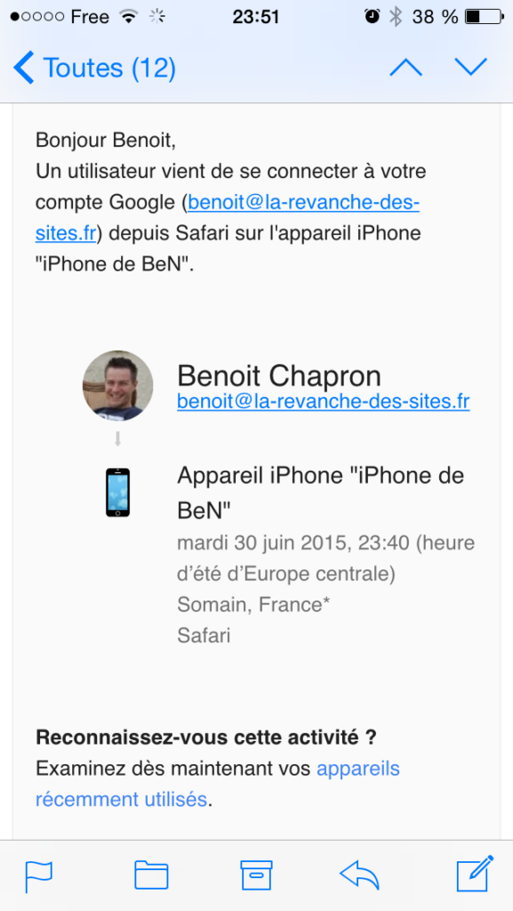 Exemple de géolocalisation sur Waze.