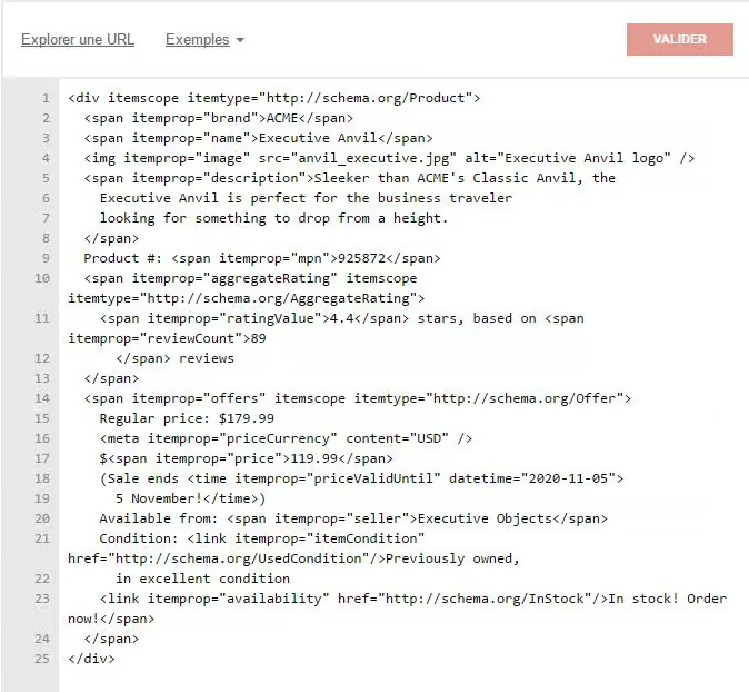 Exemple de format JSON-LD.