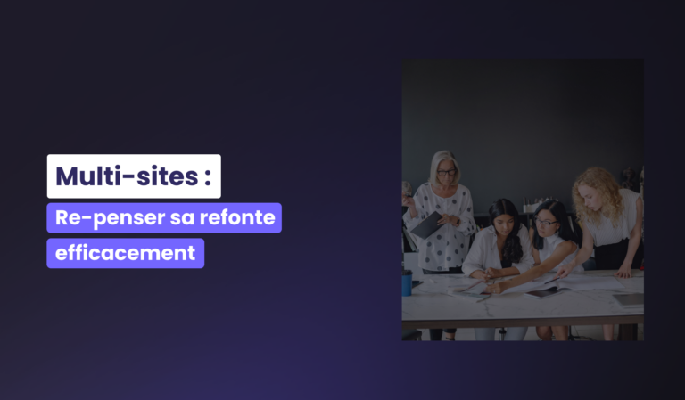 Visuel illustrant la problématique de refonte multi‑sites SEO : schéma de différents domaines connectés avec une typologie technique ou graphique.