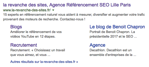 Exemple de sitelinks