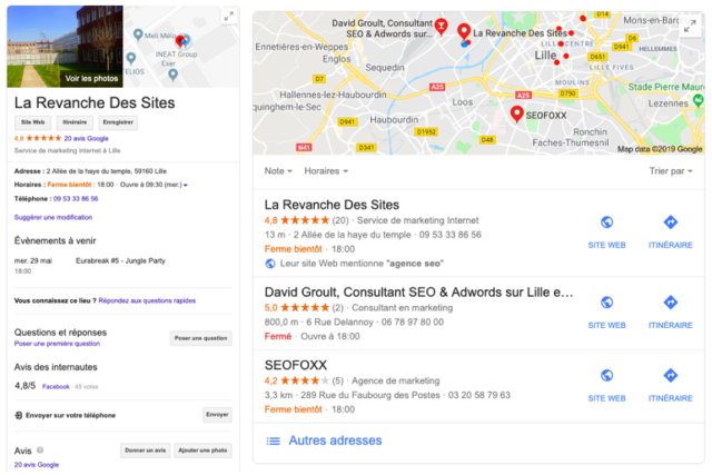 Exemple de fiche GMB