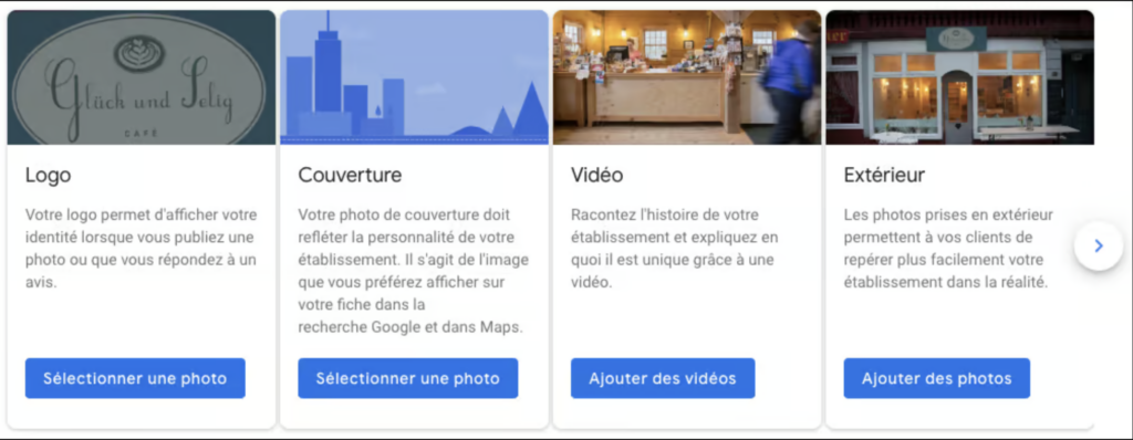 Exemples de visuels GMB.