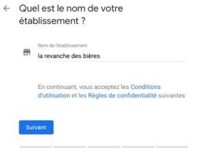 Nom de sa fiche GMB.