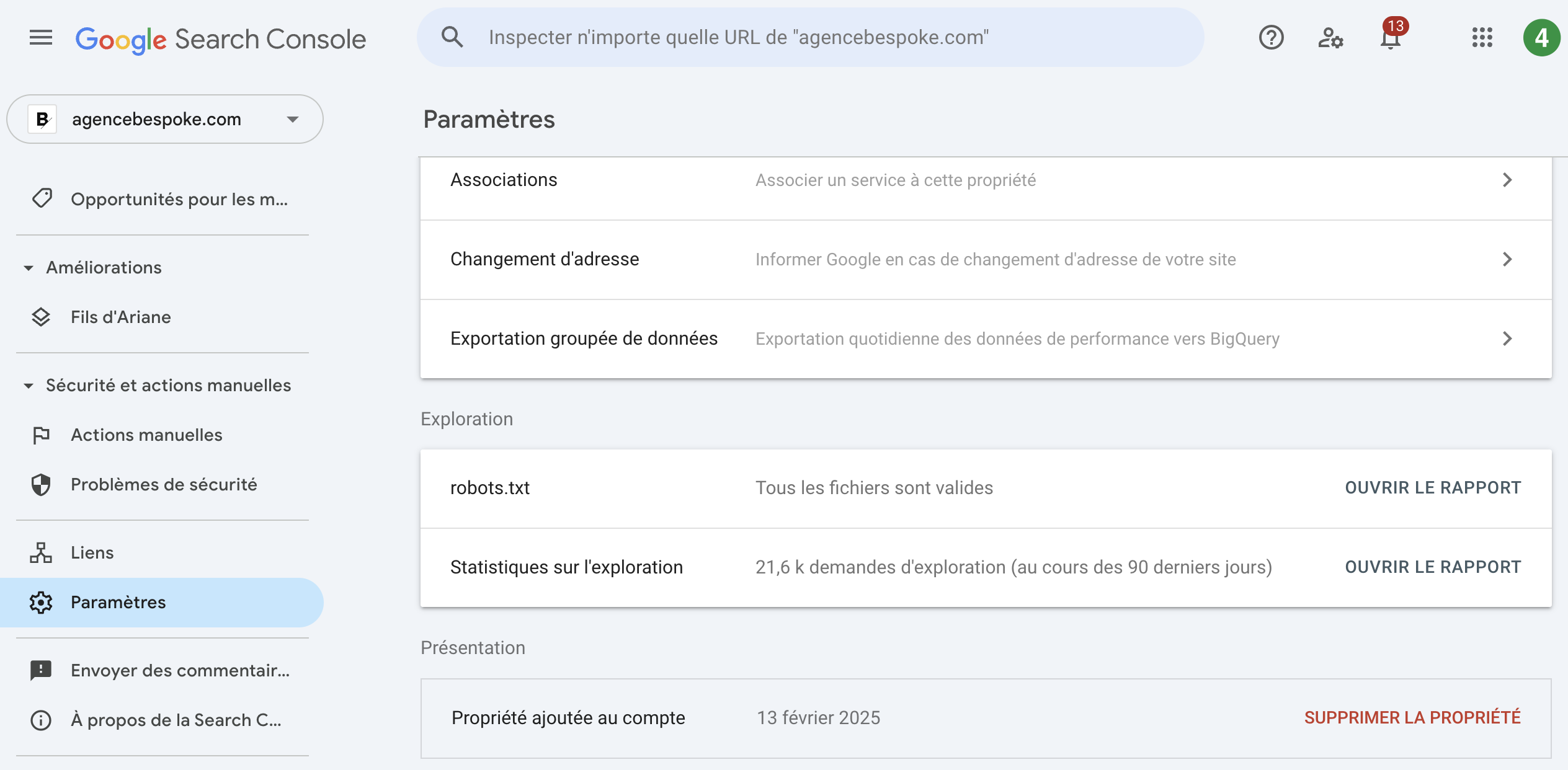 Exemple de recherche organique
